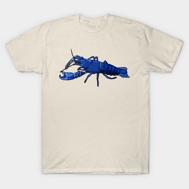 Blue marron crayfish cartoon illustration T-Shirt by Miss Cartoon